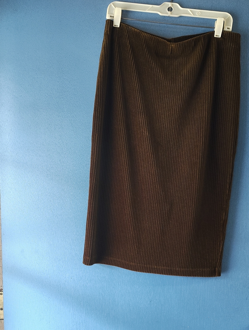 J. Jill Chocolate Brown Ribbed Pencil Skirt